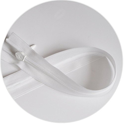 50pcs Long Nylon Invisible Zippers for DIY Sewing Back Dress Cushion Tailoring Accessories Tailor Tool (White, 24inch)