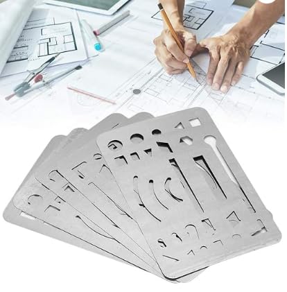 Erasing Shield, Stainless Steel, 27 Holes, for Drawing Drafting Engineering Building Construction, Art Student Tool