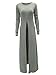 Womens Sexy High Front Split Long Sleeve Crewneck Clubwear Cocktail Maxi Dress Gray M