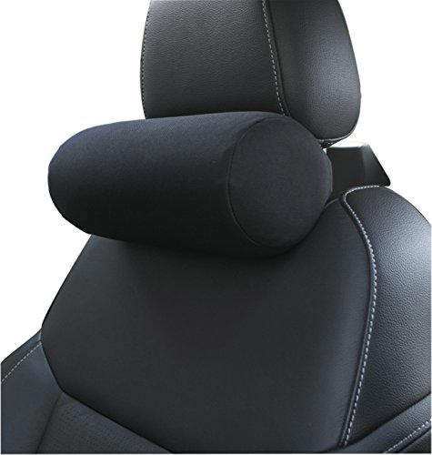 Memory Foam Car Neck Pillow With Adjustable Strap Soft Auto Cervical Round Roll Office Chair Bolster Headrest Supports Cushion Pad Black 1 Piece