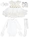 Taffy Baby Girl Newborn Gold Glitter Floral Dress Gown 6, White, Size 0-3 Monhts