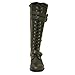 Twisted Women's Trooper Knee-High Extended Calf Faux Leather Military Boot