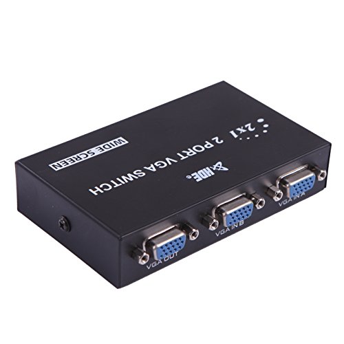 HDE 2-Port VGA/SVGA Manual Switch Sharing Switcher Selector Box for LCD TV PC Monitor Video - Thumbnail 5
