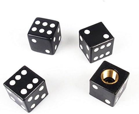 MM-Auto-USA Vehicle [Qty: 1] Set of 4 Black Dice Shaped Tire Valve Stems