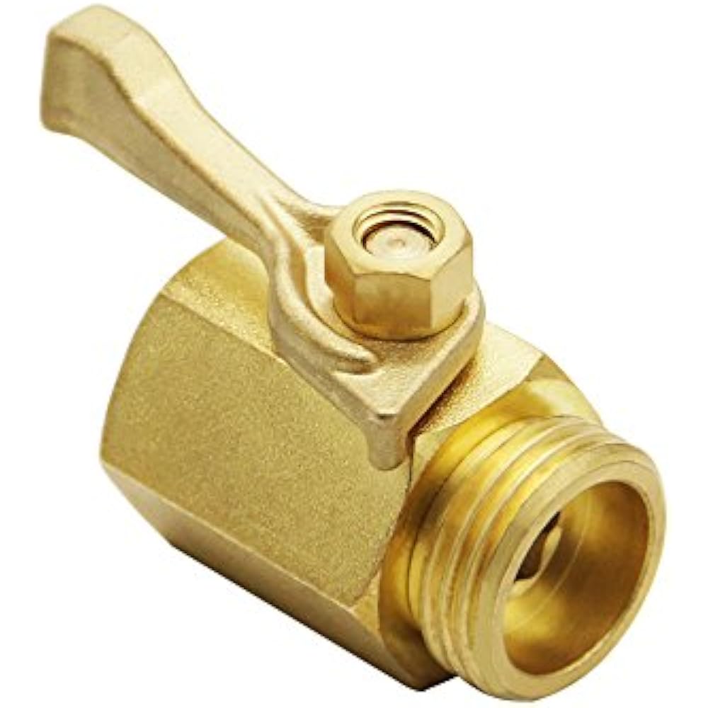 Super Heavy Duty 3/4" Brass Shut Off Valve Garden Hose Connector