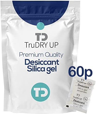 120 Pack Dry & Dry 5 Gram Silica Gel Desiccant Packets – Rechargeable Cloth Bags