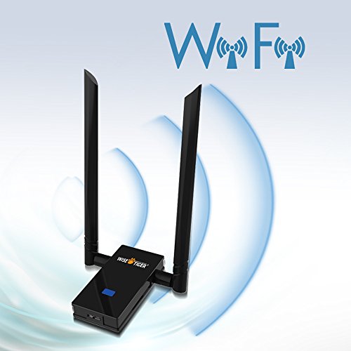 Wise Tiger WiFi Adapter Ac1200Mbps Wireless USB Adapter 5GHz/2.4GHz Dual Band 1200Mbps USB Adapter 5dBi External Antennas for Desktop Laptop Support Windwos Mac OS