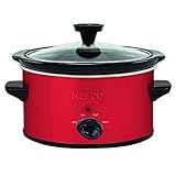 NESCO SC-150R, Oval Slower Cooker, Red, Ceramic, 1.5 quart, 120 watts