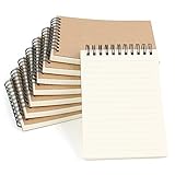 SallyFashion A6 Spirale Notizblock, 8 Stück Klein Notizbuch 80 Blatt Notizheft S