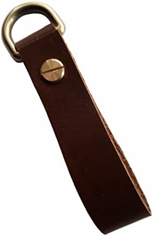 MEEBOY Classic Men’s Buckle Keychain Vintage Metal Dark Brown Leather Swivel Hook Clasp