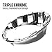Triple Chrome Silver Front Headlight Trim Cover Bezels Compatible with 2007-2018 Wrangler Rubicon Sahara Sport JK JKU 2&4 door - Pair