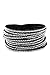TOOGOO(R) Women Multilayers Rhinestones Cuff Wrap Faux Leather Bracelet White&Black