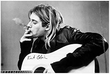 Kurt Cobain plays the guitar Decorative Print Wall Poster Custom Poster 18x24Inch