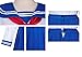 Japanese School Girls Sailor JK Uniform Bule Pleated Skirt Anime Cosplay Costumes with Socks Set(SSF31) L