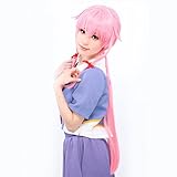 Amybria Straight Future Diary Mirai Nikki Gasai Yuno Cosplay Wig Pink