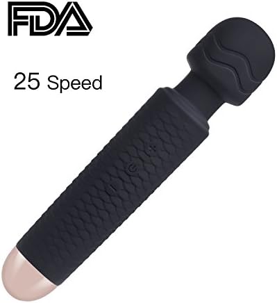 Magic Massager Wand for Women,Cordless Waterproof Therapeutic Personal Body Massager for Muscle Neck Head Back Leg Foot Relax - Black