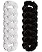 Whavel 12 Pack Hair Scrunchies Velvet Elastics Scrunchy Bobbles Soft Hair Bands Hair Ties, Black & White