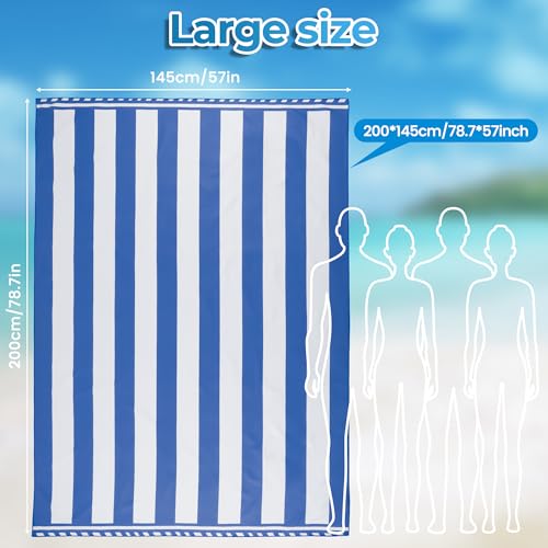 Hexify Toalla Playa XXL 200x145 cm, Toalla Grande De Microfibra De Secado RáPido, Toalla De BañO Sin Arena, Manta De Playa Mujer (Azul Oscuro)