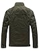 WenVen Men's Spring Washed Cotton Military Jackets Outerwear