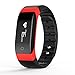 SMA Heart Rate Monitor Wristband, Fitness tracker Smartband, Touch Button Sports Bracelet Compatible with Iphone 6 and Android Smartphones (Red)
