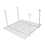HyLoft 00540 45-Inch by 45-Inch Overhead Storage System, Ceiling Mount Garage Organization Rack, White