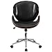 Flash Furniture Tana Mid-Back Walnut Wood Conference Office Chair in Black LeatherSoft
