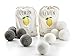 Lemon Wool Dryer Balls, All Natural, Eco-Friendly, Reusable Laundry Essentials, 12 Pack - 6 White and 6 Gray