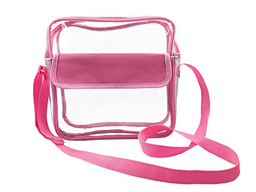 UPC 685646531707, Stadium Approved Clear Messenger Bag / Large 10 Inches Cross Shoulder / Event Security Compliant / Transparent (Pink)