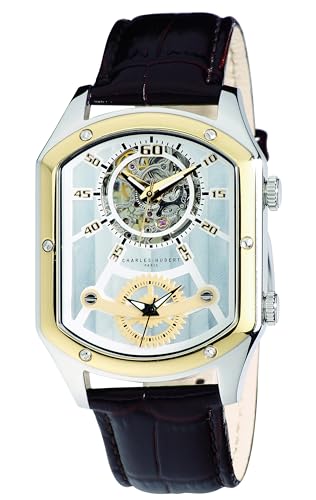 Charles-Hubert, Paris Reloj mecánico de cuerda manual con pantalla analógica 3965-T Premium Collection para hombre, color marrón
