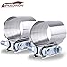 SPEEDWOW 3.0 Inch Exhaust Clamp - Butt Joint Band Coupler Sleeve (2 PCS) - Stainless Steel
