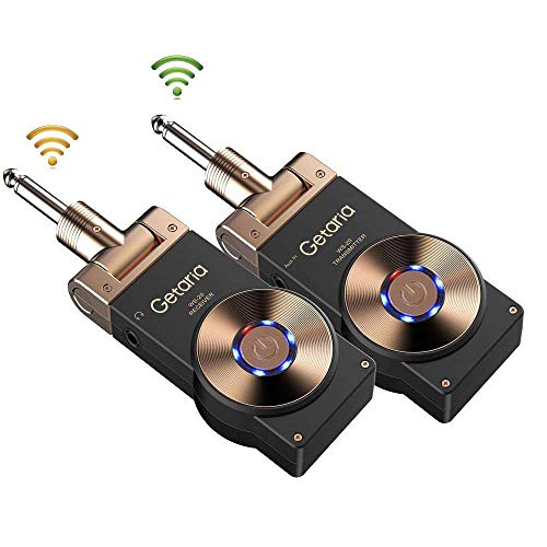 Getaria 2.4GHZ Wireless Guitar System Rechargeable Digital Transmitter Receiver for Electric Guitar Bass Violin