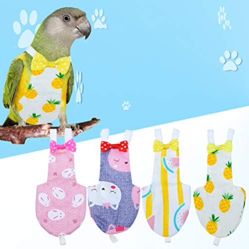 image for POPETPOP 2Pcs Bird Parrot Diaper Flight Suit Nappy,Soft Pet Pee Pad Su