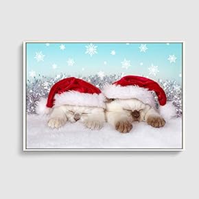 Framed Canvas Home Artwork Decoration Merry Christmas Canvas Wall Art for Living Room, Bedroom - 16x24 inches