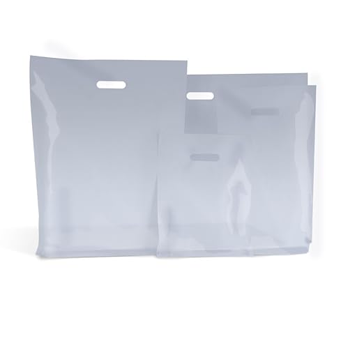 100xNEW SEE THROUGH HEAVY DUTY PLASTIC CARRIER BAGS PARTY GIFT CLEAR