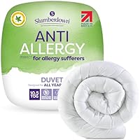 Slumberdown Anti Allergy Single Duvet 10.5 Tog - Allergy UK Approved All Year Round Single Quilt for Allergy Sufferers - Made in the UK, Anti Bacterial and Machine Washable Bedding (135 x 200cm)