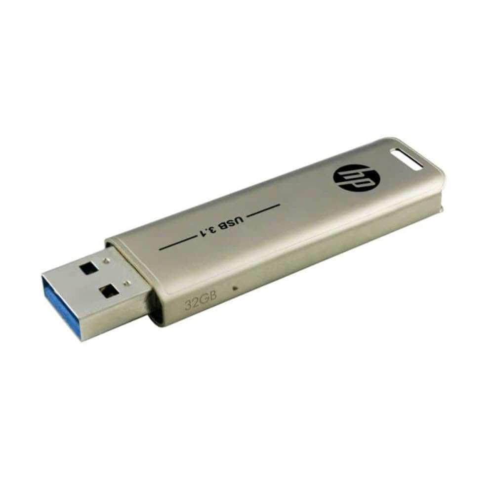 HP x796w USB 3.1 Flash Drive 32GB, Push and Pull design, Metallic finish