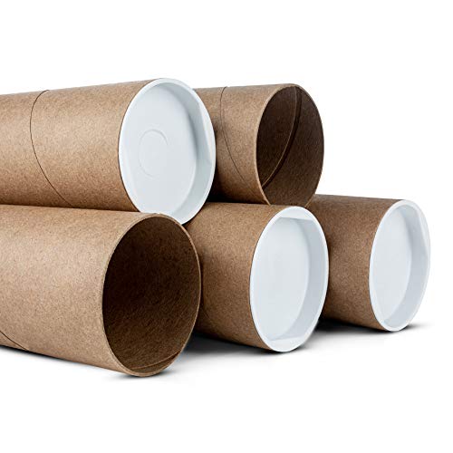 Cylinder Kraft Shipping Tubes for Oddly Shaped Items with Secure White