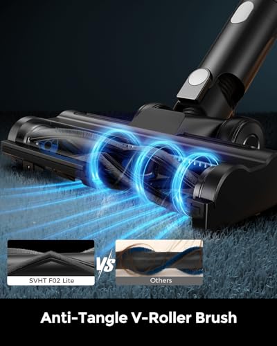 Cordless Vacuum Cleaner, 500W 45KPA 50Mins Vacuum Cleaners for Home with LED Light, Self-Standing, Anti-Tangle Brush & 1.6L Dust Cup, Lightweight Stick Vac for Pet Hair, Carpets, Hard Floors