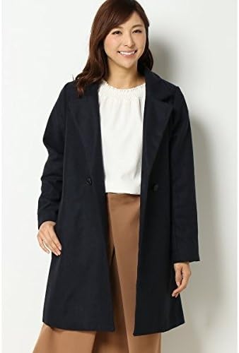 Amazon イッカ レディース Ikka ウール混ダブルボタンコート 58ネイビー 93 Medium コート ジャケット 通販