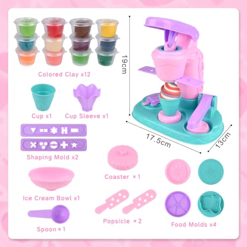 Play Doh, Diealles Shine Playdough for Children with 12 Dough Bottles, Play Doh Plasticine for Children