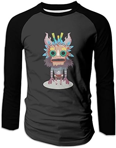 HAKLA Men's Strange Primitive Monster savagery Long Sleeve Raglan T-Shirt