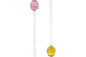 Milisten 2pcs Glass Honey Dipper Stirring Sticks with Long Handle, Syrup Stirring Wand for Coffee, Jam,