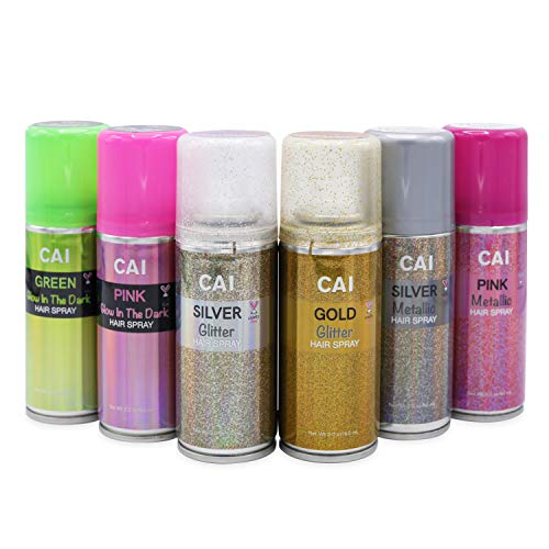 Hair and Body Glitter, Metallic and Glow In The Dark Spray (Glitter Gold)