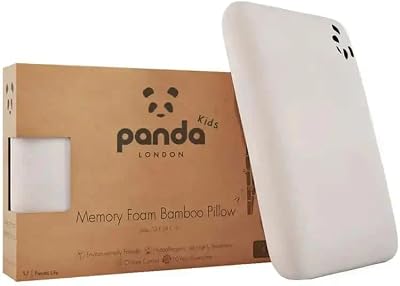 Panda Toddler Memory Foam Bamboo Pillow Orthopaedic Support 53x38x6 cm