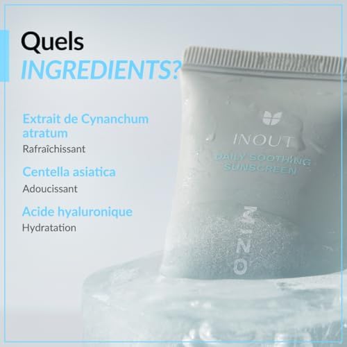 [MIZON] INOUT DAILY SOOTHING SUNSCREEN SPF50+ PA++++ (50 ml) Crème solaire - Soin coréen - Protection 50+ durée 24H - Acide Hyaluronique & Centella Asiatica - 100% Vegan - Rafraîchissant