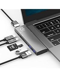 MaYoYo USB C Hub Adaptador, doble tipo C con 4K HDMI, Thunderbolt 3 (40Gbps) 100W Power Power, Gigabit Ethernet, SD   TF Reader, 3 x puertos USB 3.0 Compatible con MacBook Pro 2016 2017 2018.