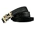 ALAKA Letter H Dragon Buckle Alligator Pattern Leather Mens Belt (Black), Length 105cm Width 3.8cm (L41.3'' W1.5'')