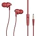 UiiSii C200 in Ear Headphones with Mic Earphones Stereo Earbuds Bass 3.5mm Jack Headset for Apple iOS and Android Computer PC Tablet(Red)