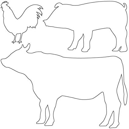 Amazon Co Jp 鳥 豚 牛 かわいい動物 影絵 イラスト シール ステッカー カッティングステッカー 光沢タイプ 防水 耐水 屋外耐候3 4年 白 250 ホーム キッチン