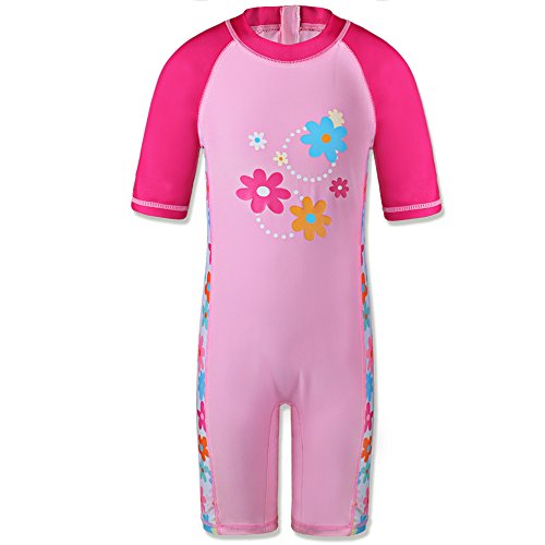 TFJH Girls Swimsuit 8-9 Years SPF UPF 50+ UV One Piece